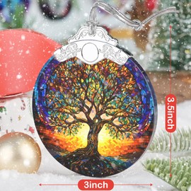 Christmas 2024 Ornament, Stained Glass Ornament, Tree of Life Christmas Ornament, Christmas Tree Ornament, Holiday Ornament Gift, Heirloom Keepsake, Christmas Tree Decoration, Gift Exchange, Gift Idea
