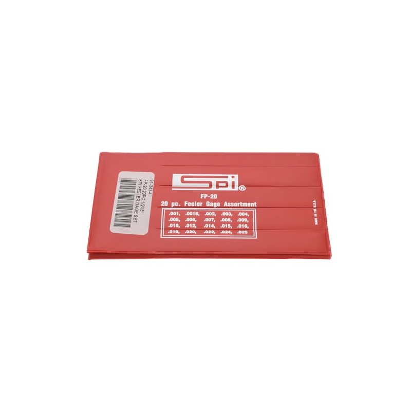 SPI 20 Piece (0.001" to 0.025") SAE Steel Parallel Feeler