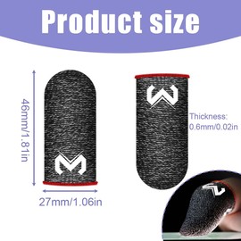 EIHI Finger Sleeves with Anti-Sweat Effect, Gaming Sleeve, Mobile Gaming Finger Sleeve, for Any Game and Mobile Device - Includes Microfibre Cloth, Pack of 6, bronze