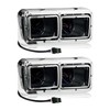 Headlight Housing Base with Chrome Dual Headlight Bezel Fit For