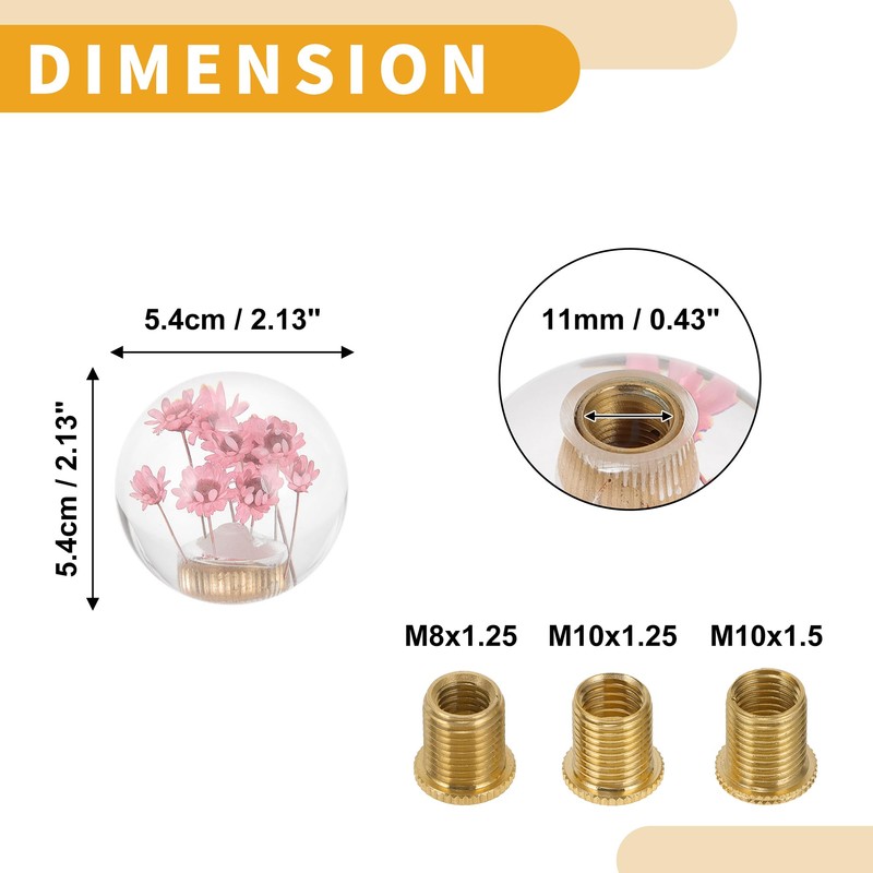 Partuto 1 Set 5.4cm Universal Flower Shift Knob - Car