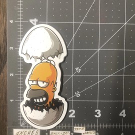 Homer Simpson Cracked Egg Humor Sticker For Skateboard Phone Guitar Ect Mat120c