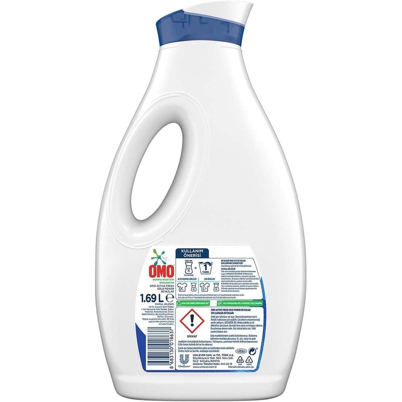 Omo Liquid Active Fresh Detergent Whites 1690mL