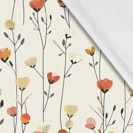 HEKO PANELS Softshell Fabric Sold by the Metre Outdoor Fabric Waterproof with Fleece Fabric for Sewing Sewing Fabrics Windproof for Jacket Hiking Sports Jumpsuit Flowers Spring 2 Metres 145 x 200 cm