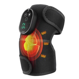 Cordless Knee Heating Pad, Heated Knee Massager Brace Wrap 6 Heating Levels, 3 Vibration and Timing Modes, 3 in 1 Heating Pads for Shoulder Elbow Women Men