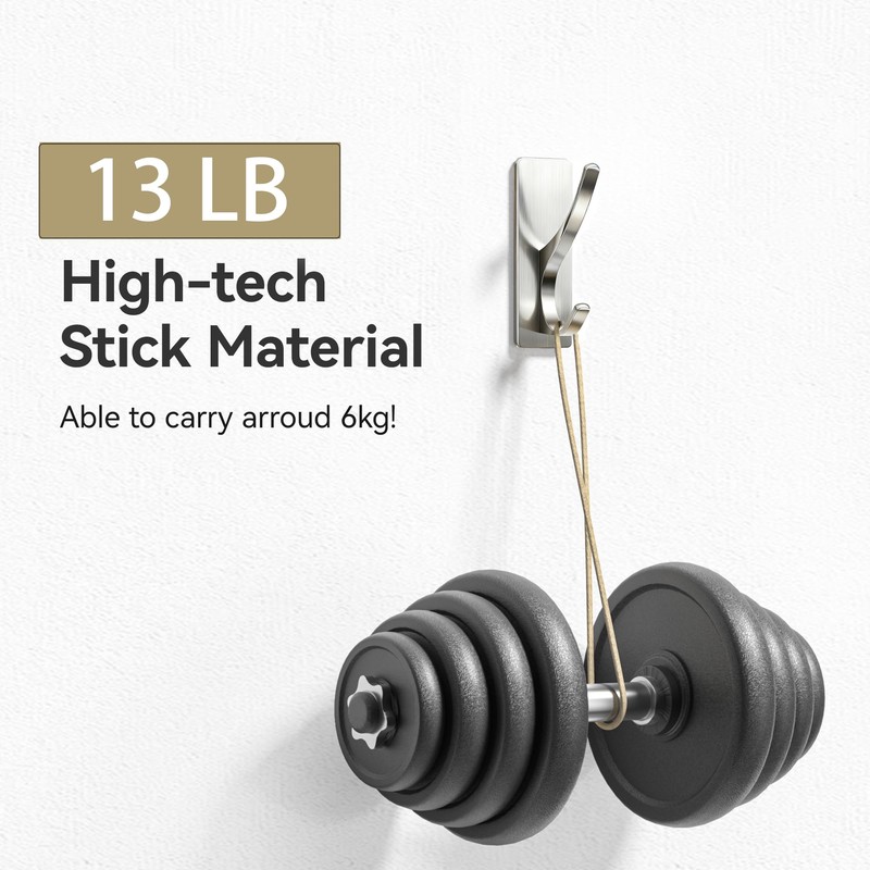 pickpiff Self Adhesive Coat Hooks for Hanging: Heavy Duty Stainless