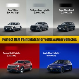 (LC9X/2T）Deep Black Pearl Touch Up Paint Compatible with Volkswagen, Exact Match Car Paint Pen Automotive Scratch Repair Remover Kit Quick & Easy Solution for Vehicle Chips and Nicks