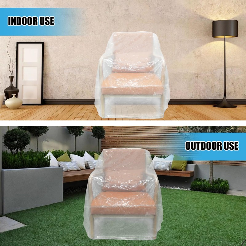 Aoblok Plastic Furniture Covers, Chair Covers for Movable Storage, Waterproof,