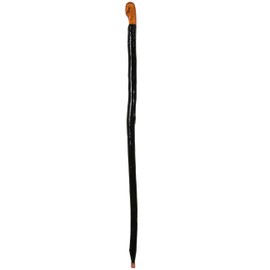 Imported Shillelagh Wooden Irish Walking Stick, Handcrafted 100% Blackthorn Wood Cane, Handles All Unique, Black High Gloss Lacquered, Made in Ireland 36"