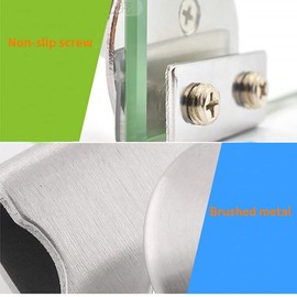 4 Pcs Glass Door Handle,Glass Clip Handle,Zinc Alloy No Drilling Door Clips Clamps Pulls Handles Knobs for Glass 3-5mm Showcase Glass Cabinets Drawer