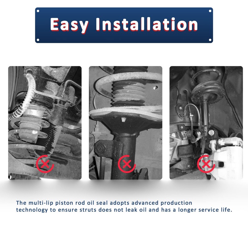 MOSTPLUS 4PCS Front+Rear Complete Struts Shock Assembly W/Coil Spring Compatible