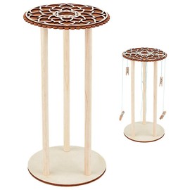 OLYCRAFT Kumihimo Marudai Disk Kit 48 Slot Wood Kumihimo Braiding Disk Round Kumihimo Disk Kumihimo Bracelet Knitting Utensil Hand Rope Braiding Plate Tools for DIY Bracelet Hand Rope Looms Knitting