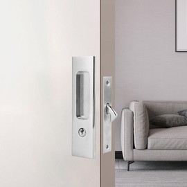 Cerradura de Puerta, Cerraduras para Puertas Corredizas con 2 Llaves, Cerradura de Puerta Invisible Manija para Puertas de Balcón, Cerradura de Puerta Corredera Empotrada, para Interior, Baño, Balcón