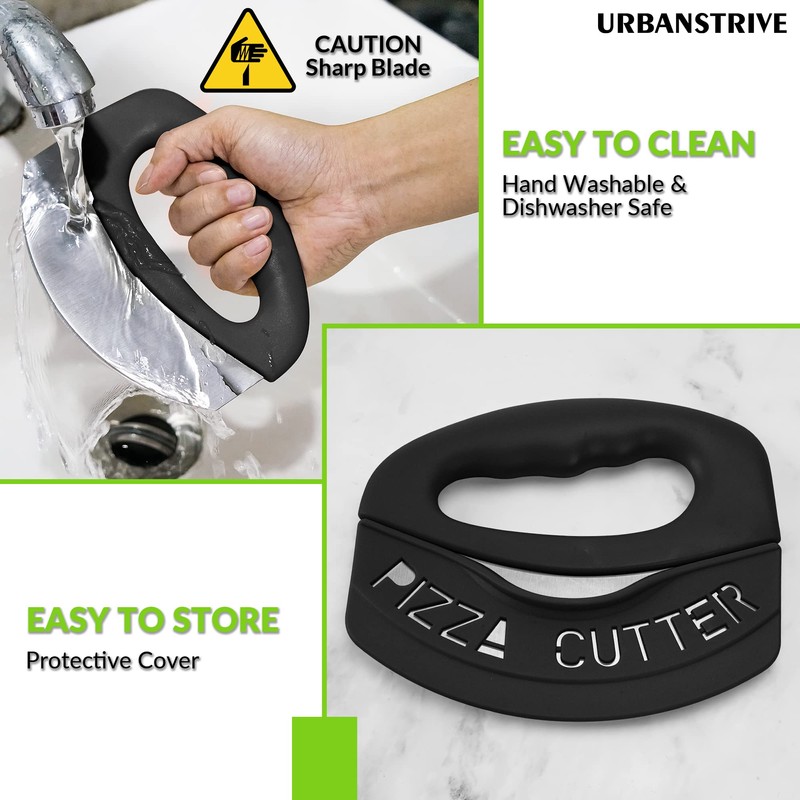 Urbanstrive Heavy Duty Stainless Steel Pizza Cutter with Cover, Super