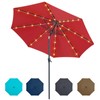 Tempera 10ft Patio LED Umbrella with light | Solar Outdoor Umbrella | Market Table Parasol with Push Button Tilt and Crank, with Sturdy Pole&Fade resistant canopy,Easy to set