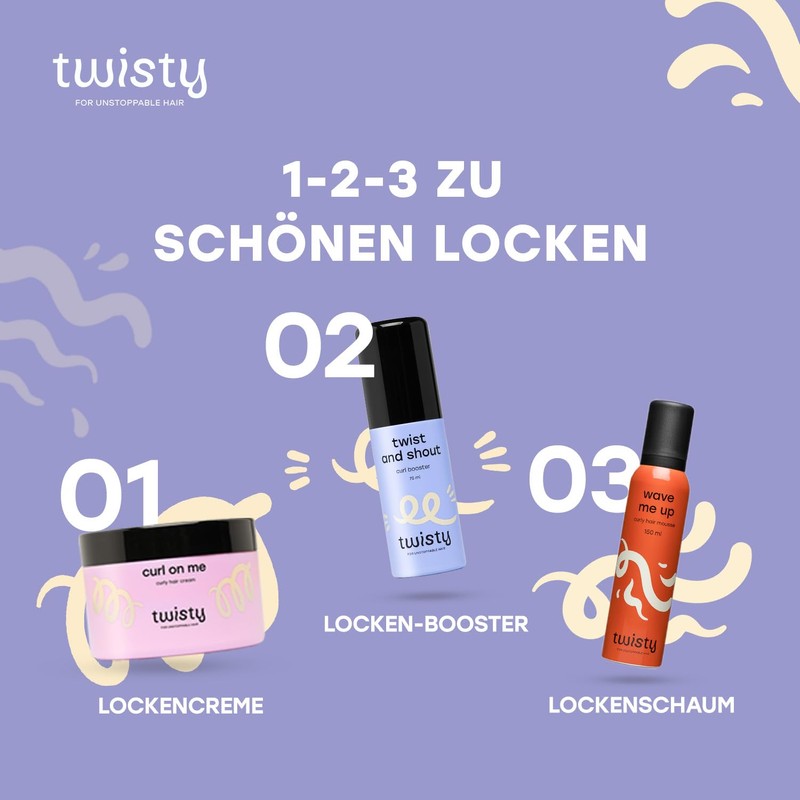 TWISTY Curl Routine Set: Curl Cream, Curl Foam & Curl