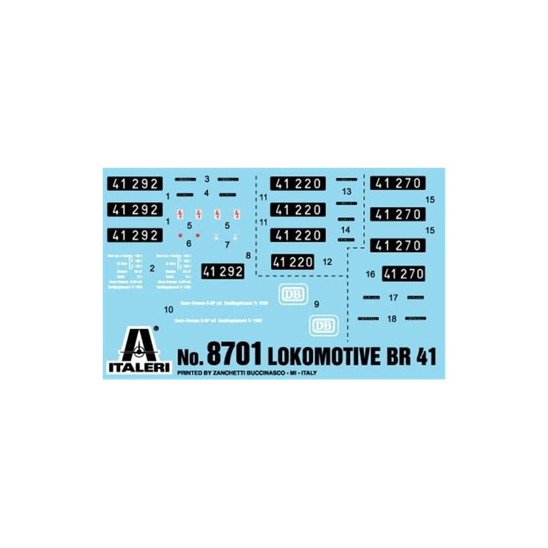 PLATZ ITALERI IT8701 1/87 (HO) German Steam Locomotive BR41 Plastic