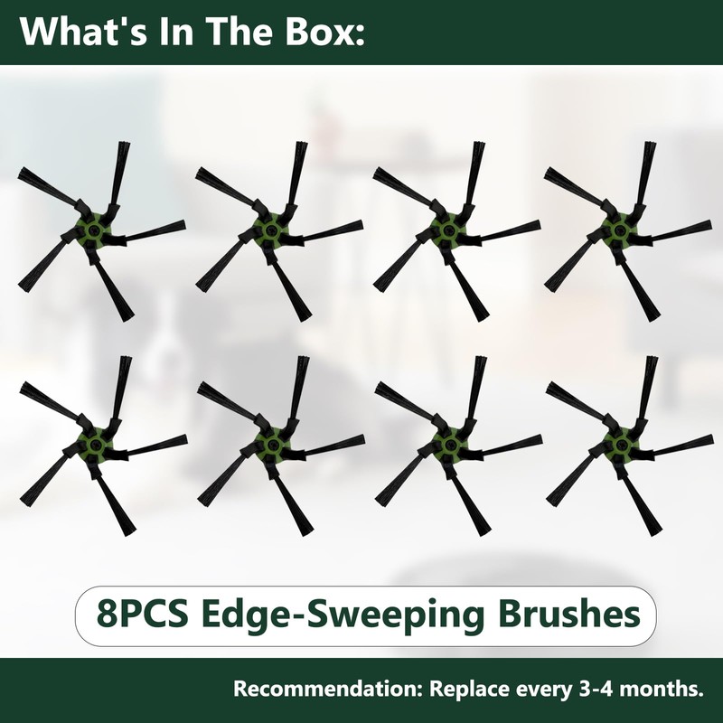 8 Pack s Series Corner-Sweeping Brush Replacement for iRobot Roomba