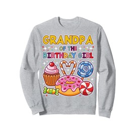 Grandpa of Birthday Girl Candyland Colorful Lollipop Party Sweatshirt