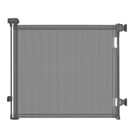 KYXAIN Retractable Baby Gate,Mesh Baby Gate or Mesh Dog Gate,33" Tall,Extends up to 71" Wide,Child Safety Gate for Doorways, Stairs, Hallways, Indoor/Outdoor(Grey,86CMx140CM)