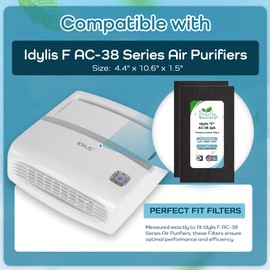 Breathe Naturally - Carbon Filters Compatible with Idylis F AC-38 Series Air Purifiers - Made for Idylis F AC-38/560885 Series - Made in USA - Odor Control for Air Purifiers(2 Pack Carbon Filter)