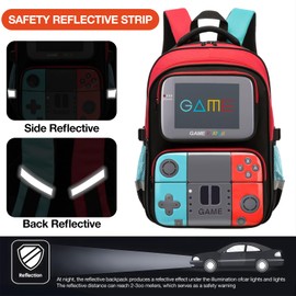 Beaulyn Gamer School Backpack for Boys Kids, School Bag for Elementary & Middle Students for Ages 6-14