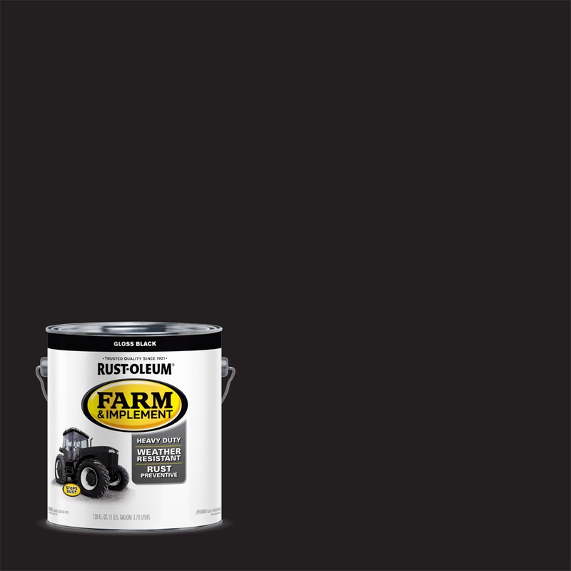 Rust-Oleum 280165 Farm & Implement Enamel Paint, Gallon, Gloss Black