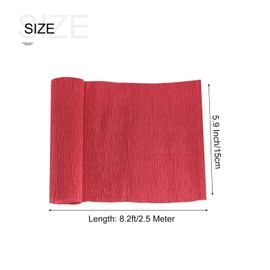 TOP-VIGOR Crepe Paper, 15cmx2.5M Craft Streamers, Hanging Rainbow Crepe Paper Streamers, Party Crepe Paper Roll for Flowers, Gift Wrapping, Birthday Decorations, Party Decorations, Red