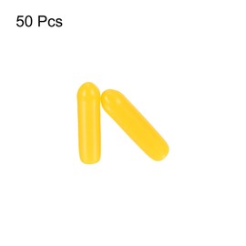 uxcell 50pcs Rubber End Caps 3mm(1/8 inch) ID Vinyl Cap Cover Screw Protectors Yellow