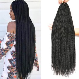 7 Packs Crochet Braids Hair Extensions Real Hair Strands for Braids African Wig Black Wig Women Natural Wig Braid Africa Women (66 cm (7 Pieces), 1B)