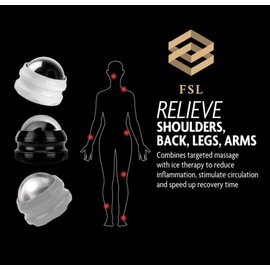 Stainless Steel Massage Roller Ball, Cryotherapy, Heat Therapy & Aromatherapy Manual Massager Roller Ball, Deep Tissue Massage. (Grey)