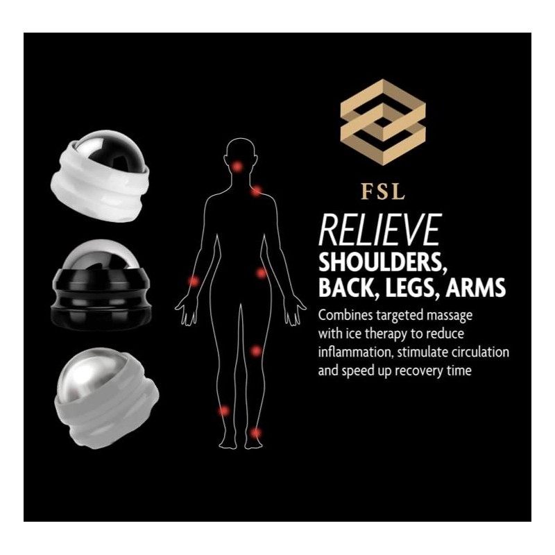 Stainless Steel Massage Roller Ball, Cryotherapy, Heat Therapy & Aromatherapy