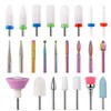 21pcs Nail Drill Bit Set, 3/32'' Ceramic Diamond Carbide Acrylic Gel Nail Art Tool Kit