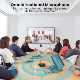 CIRICO ConfCall MS13B Corded USB Speakerphone, Triple Array Mics with Noise Reduction, Enhanced Voice Pickup, Full-Duplex for Zoom, Teams, Skype