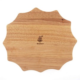 Fuji Boeki 23914 Children's Plate, Width 9.4 inches (24 cm), Natural Lion, Natural Wood, Unbreakable, Lightweight, Wooden Tableware, Bonheur