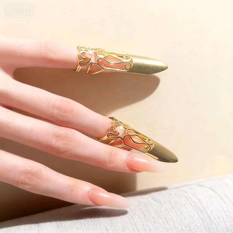 Ouliget Adjustable Fingernails,Middle Ages Court Style Queen Fingernail, Reusable Detachable