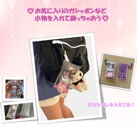 KAMIHO Clear Pouch, Carabiner, Mini Pouch, Carabiner, Acsta Case, Portable, Acrylic Key Holder, Storage, clear