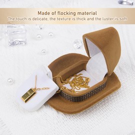 ZORZA 2Pcs Unique Cowboy Hat Jewelry Box Fashionable Velvet Ring Box Creative Jewelry Display Storage Case Vintage Ring Box for Wedding Ceremony Engagement Ring Box (Brown)