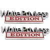 CDD 2 Pack White Privilege Edition Emblems Car Badge Replacement