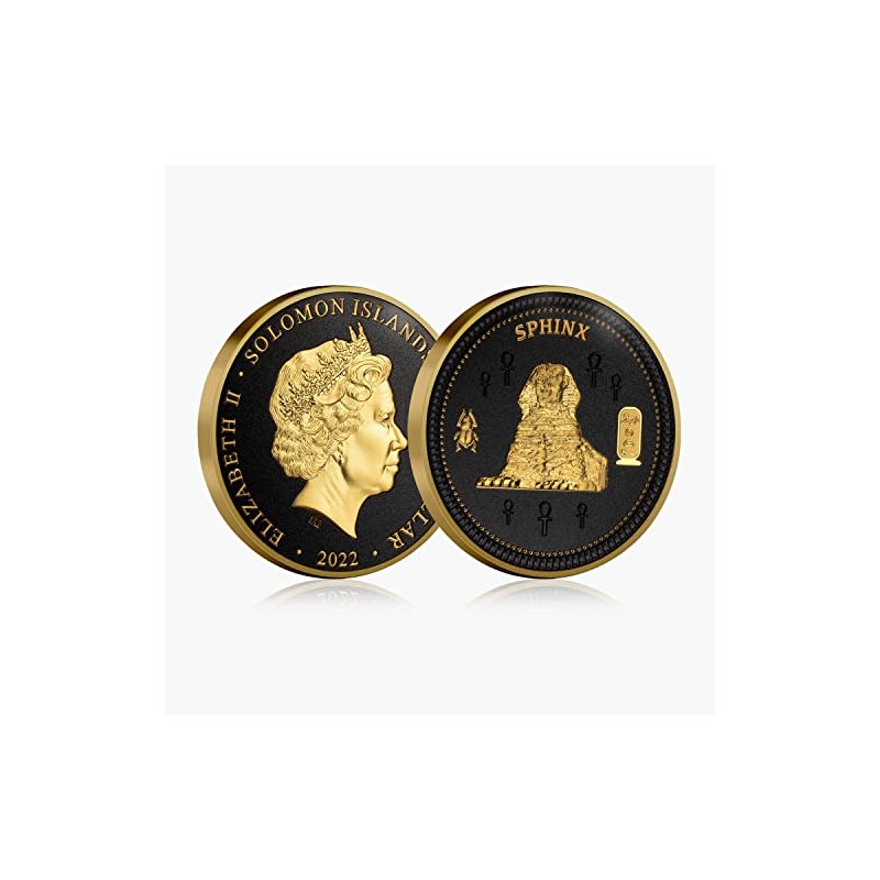 The Mysteries of Ancient Egypt Sphinx Gold Plated Coin Solomon