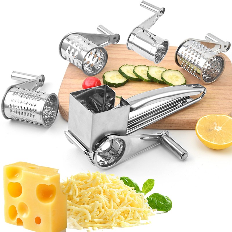 SUQ 4 in 1 Cheese Grater, Stainless Steel, Compact Cheese