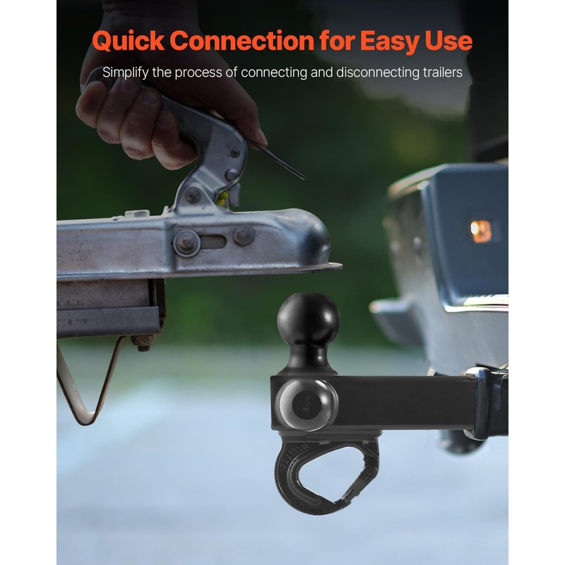 Happybuy Trailer Attachment, Triple-Ball Mount with Hook & D-Ring, Various
