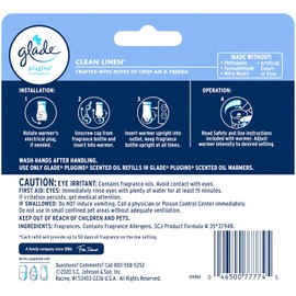 Glade PlugIns Refills Air Freshener, Scented and Essential Oils for Home and Bathroom, Clean Linen, 0.67 Fl Oz (Pack of 5)