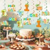 Funmemoir Dinosaur 1st Birthday Decorations Boy - 24PCS Dinosaur Hanging
