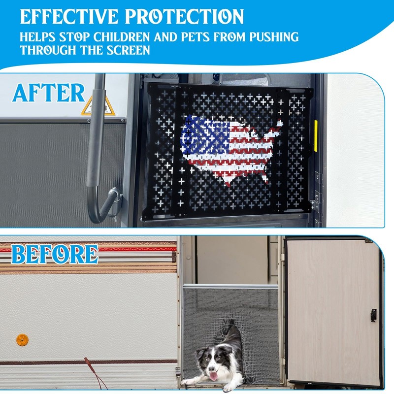 Gisafai 18 Inch High Adjustable RV Door Screen Protector Adjusts