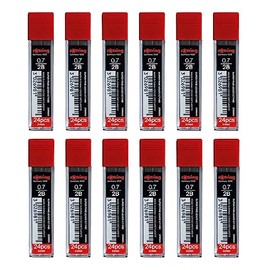 rOtring 0.7mm 2B Super Polymer Pencil Lead - 288 Leads - Box of 12 Tubes - Refills for Mechanical Pencils