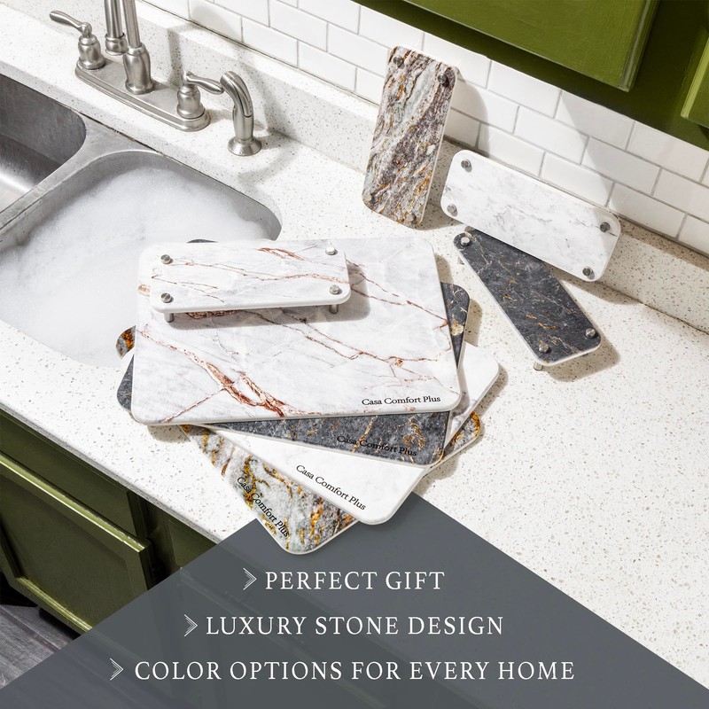 Stone Dish Drying Mat, 2 Piece Set, Water-Absorbent. Stone Drying