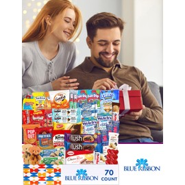 Gift Box 70 Count Care Package with Two TEDDY BEARS Treats Snacks Gift Boxes for Mom, Family, Grandchildren, Kids, Toddlers, Friends, Men