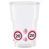 Folat - 20th Birthday Traffic Sign Plastic Cups - 10