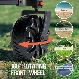 PORTAL Heavy-Duty Folding Wagon Cart, Large Collapsible Utility Wagon with All-Terrain Wheels for Beach, Camping, Garden & Grocery